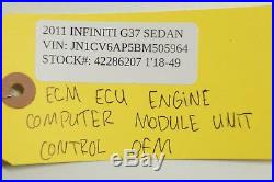 07-13 Infiniti G37 Sedan 75k Ecm Ecu Engine Computer Module Unit Control Set Oem