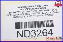 08-14 Mercedes W204 C300 C250 Ignition Switch Control Module withKey OEM