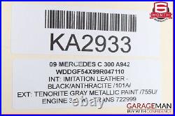 08-14 Mercedes W204 C300 C350 Ignition Switch Control Module with Key OEM