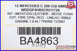 08-14 Mercedes X204 GLK350 C250 Ignition Switch Control Module with Key 2079052600