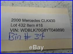 1998-2003 MERCEDES CLK320 CLK430 W208 IGNITION SWITCH CONTROL MODULE With KEY OEM