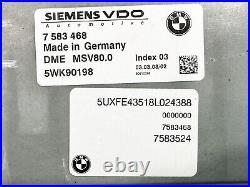 2007-10 BMW X5 E70 3.0si ECU ECM CAS3 Control Module with Ignition & Key Fob OEM