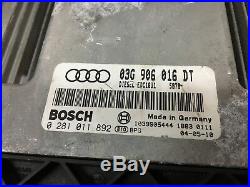 Audi A3 Mk2 8p 04-08 2.0 Tdi Bkd Auto Engine Ecu Kit Clock 03g906016dt 8p0920980