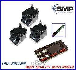 Ignition Control Module + (3) High Performance Ignition Coils for Chevy GMC 3.8L