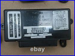 Saab 9-5 TWICE control module with 1 remote Key and Ignition Cylinder 12759547