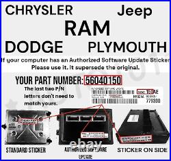 VIN programmed 04 Jeep Grand Cherokee 4.0 56044563 Engine Computer plug&play